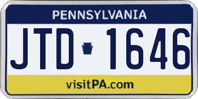 PA license plate JTD1646
