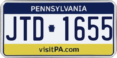 PA license plate JTD1655