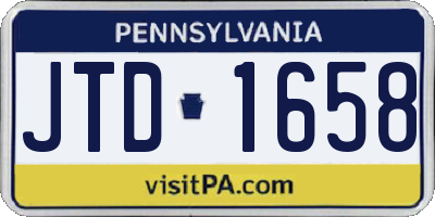 PA license plate JTD1658
