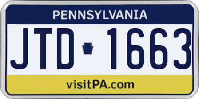 PA license plate JTD1663