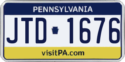 PA license plate JTD1676