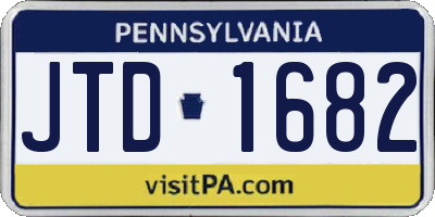PA license plate JTD1682