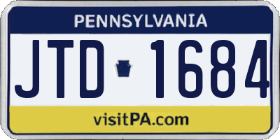 PA license plate JTD1684