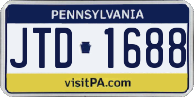 PA license plate JTD1688