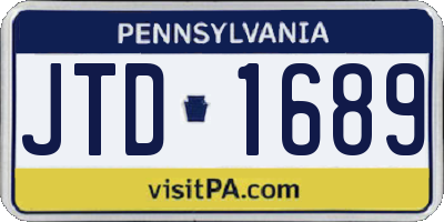PA license plate JTD1689
