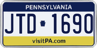 PA license plate JTD1690