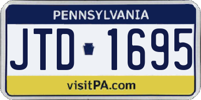 PA license plate JTD1695