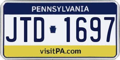 PA license plate JTD1697