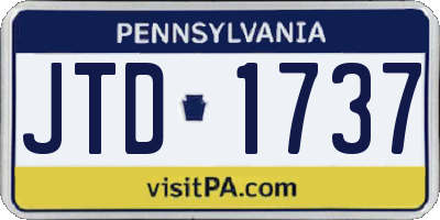 PA license plate JTD1737