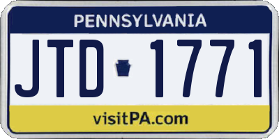 PA license plate JTD1771