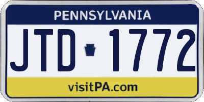PA license plate JTD1772
