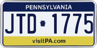 PA license plate JTD1775