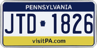 PA license plate JTD1826