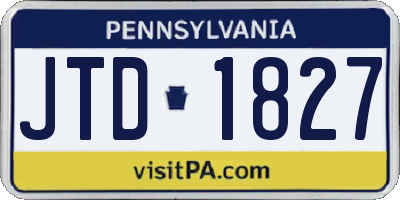 PA license plate JTD1827