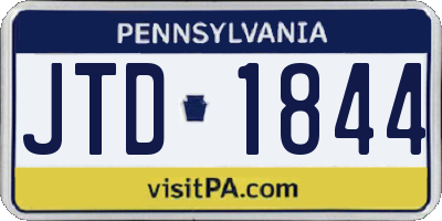 PA license plate JTD1844