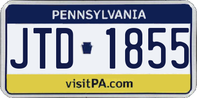 PA license plate JTD1855