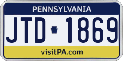 PA license plate JTD1869