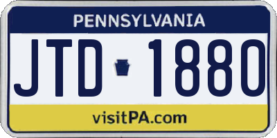 PA license plate JTD1880
