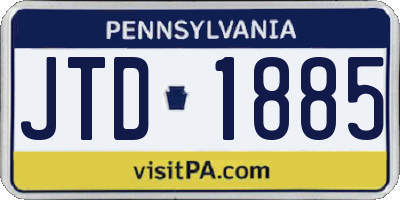 PA license plate JTD1885