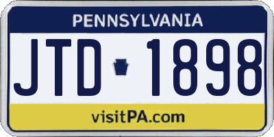 PA license plate JTD1898