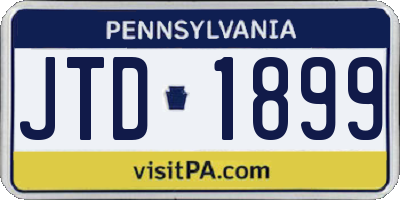 PA license plate JTD1899