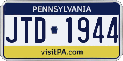PA license plate JTD1944
