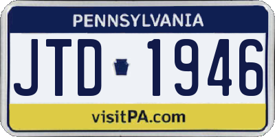PA license plate JTD1946