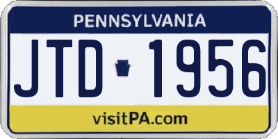 PA license plate JTD1956