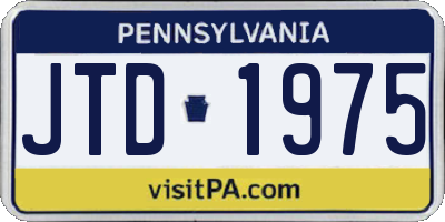 PA license plate JTD1975