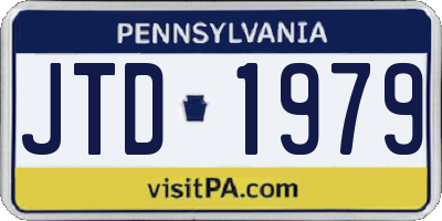 PA license plate JTD1979