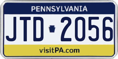 PA license plate JTD2056