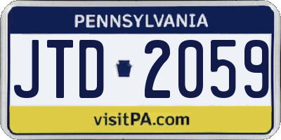 PA license plate JTD2059