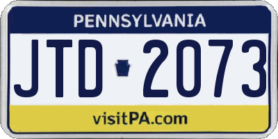 PA license plate JTD2073
