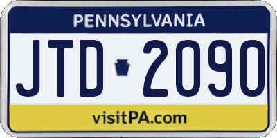 PA license plate JTD2090
