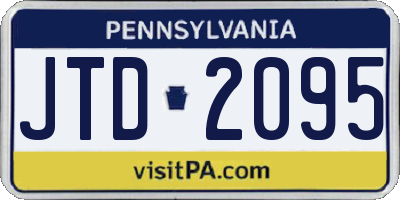 PA license plate JTD2095