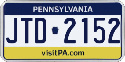 PA license plate JTD2152