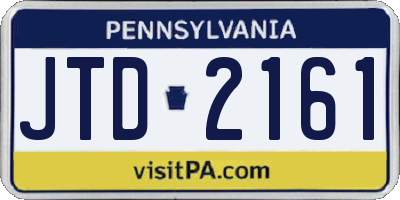 PA license plate JTD2161