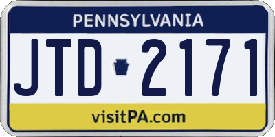 PA license plate JTD2171
