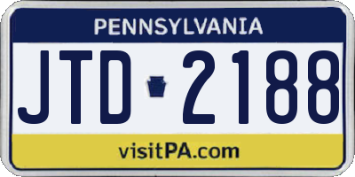 PA license plate JTD2188