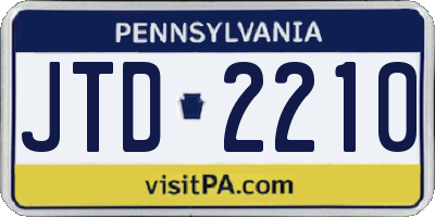 PA license plate JTD2210