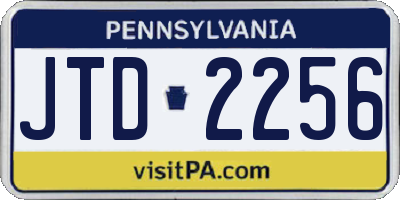PA license plate JTD2256