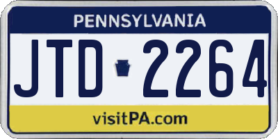 PA license plate JTD2264