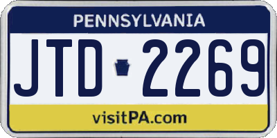 PA license plate JTD2269