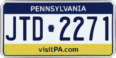PA license plate JTD2271
