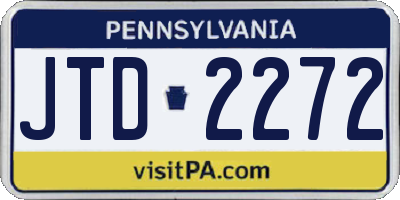 PA license plate JTD2272