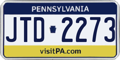 PA license plate JTD2273