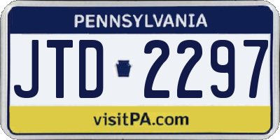 PA license plate JTD2297