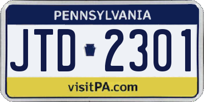 PA license plate JTD2301