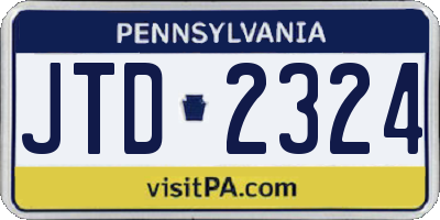 PA license plate JTD2324