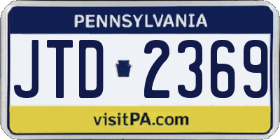 PA license plate JTD2369